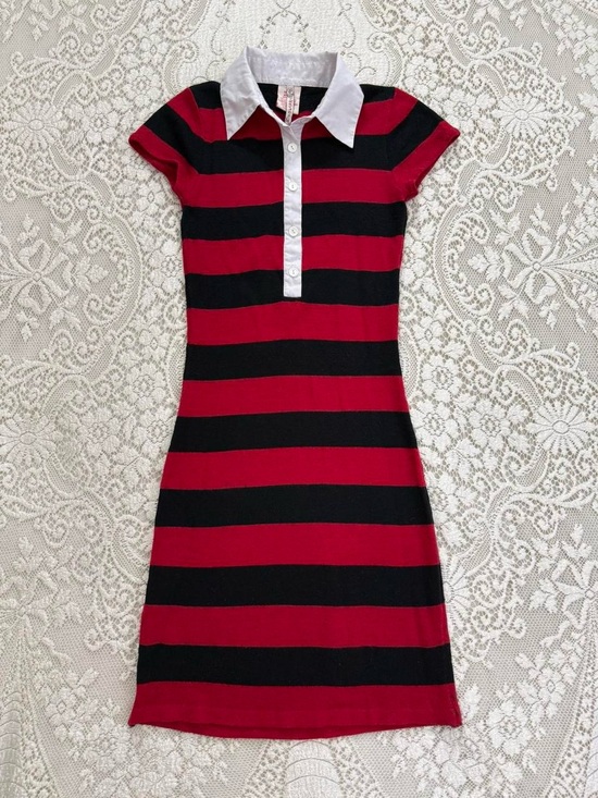 Morbid Threads Dresses & Skirts - y2k preppy emo scenecore mall goth red and white striped knit dress | size XS